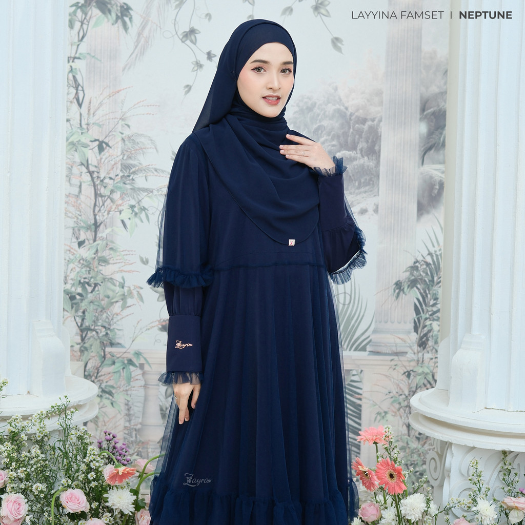 Zayra Hijab - Layyina Series - Khimar Dewasa French Instan Hijab Pashmina Syar'i Ceruti Babydoll