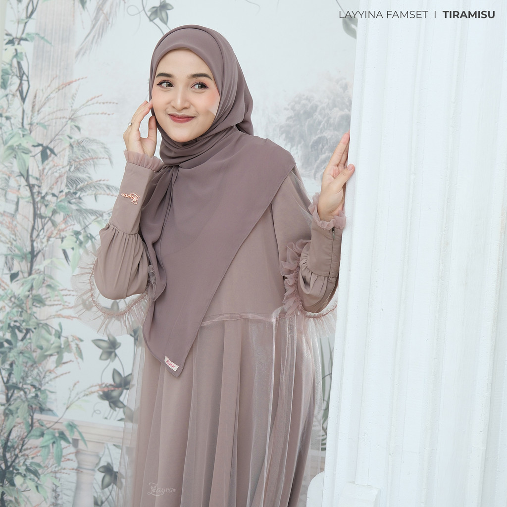 Zayra Hijab - Layyina Series - Khimar Dewasa French Instan Hijab Pashmina Syar'i Ceruti Babydoll
