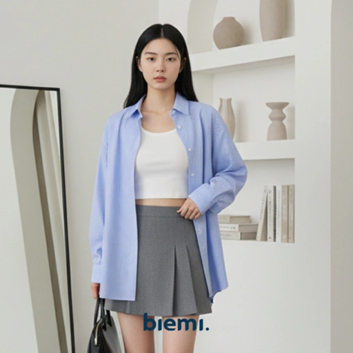 Image of Ishana Oversized Striped Shirt