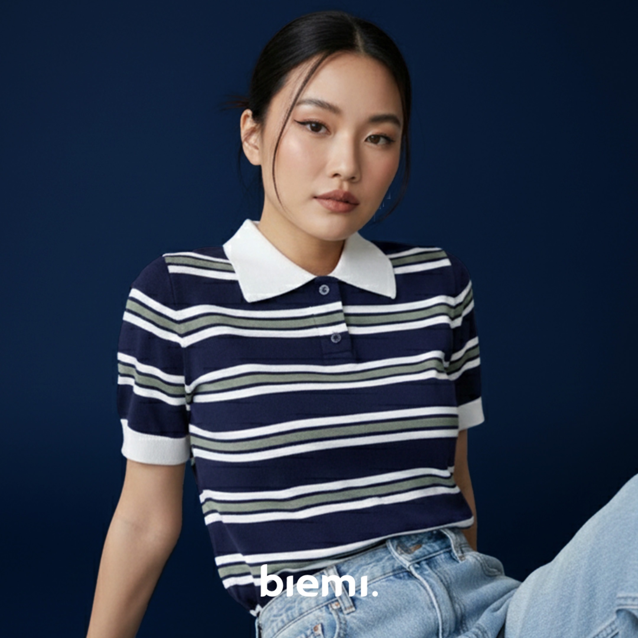 Olyn Polo Cardigan Rajut Wanita