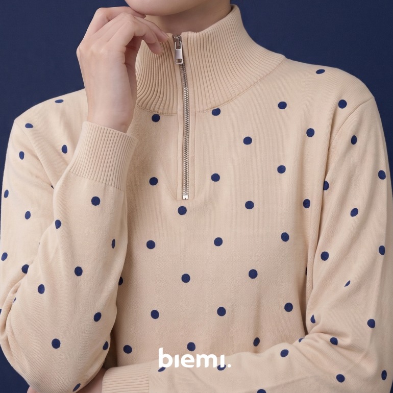 Polka Zip Sweater