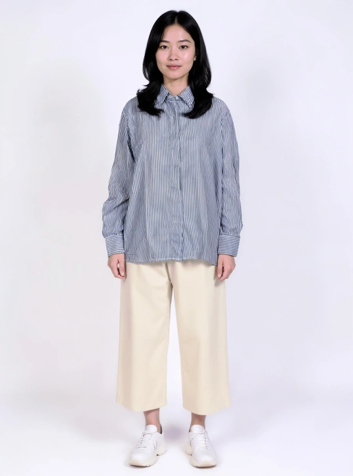 Image of Ishana Oversized Striped Shirt