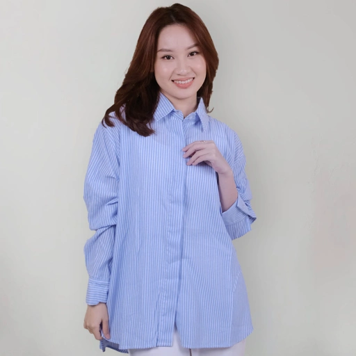 Image of Ishana Oversized Striped Shirt