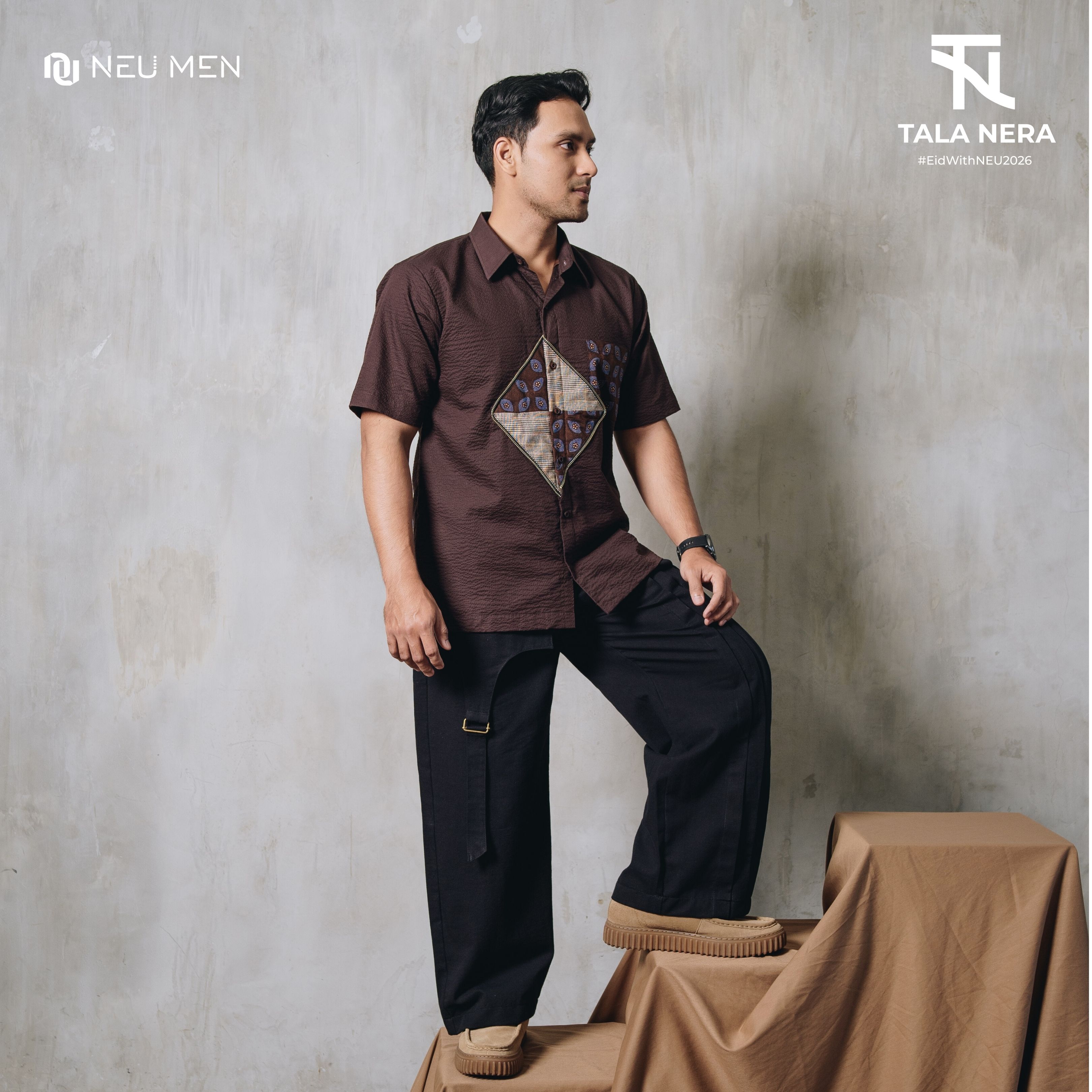 NEU MEN Kemeja Pria Nala Shirt Kemeja Pria Bahan Katun Bubble Premium