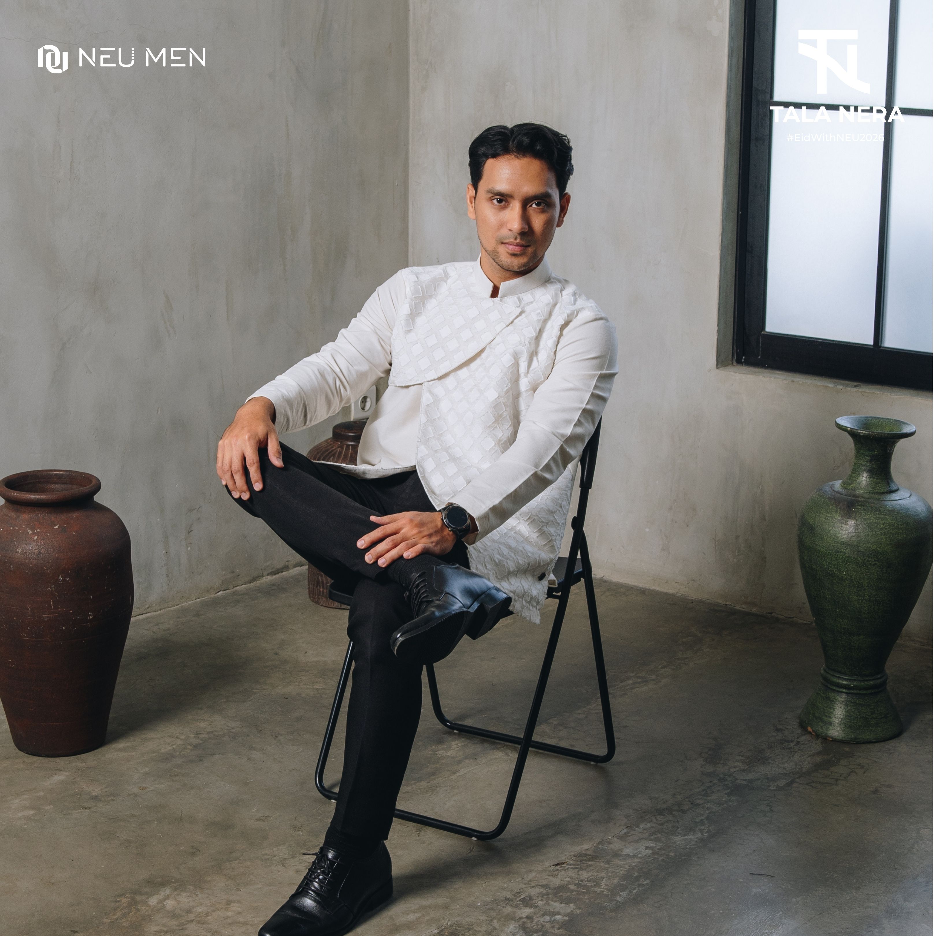NEU MEN Kemeja Pria Satra Shirt Kemeja Lengan Panjang Pria Premium