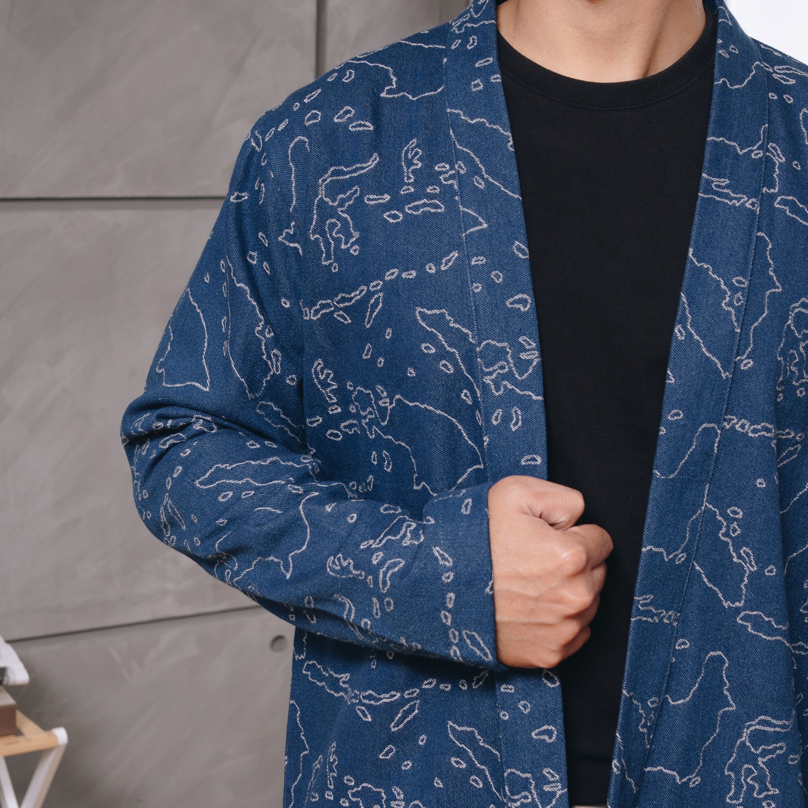 NEU MEN  Outer Pria Nusantara Outer Jeans Outer Pria Navy Denim