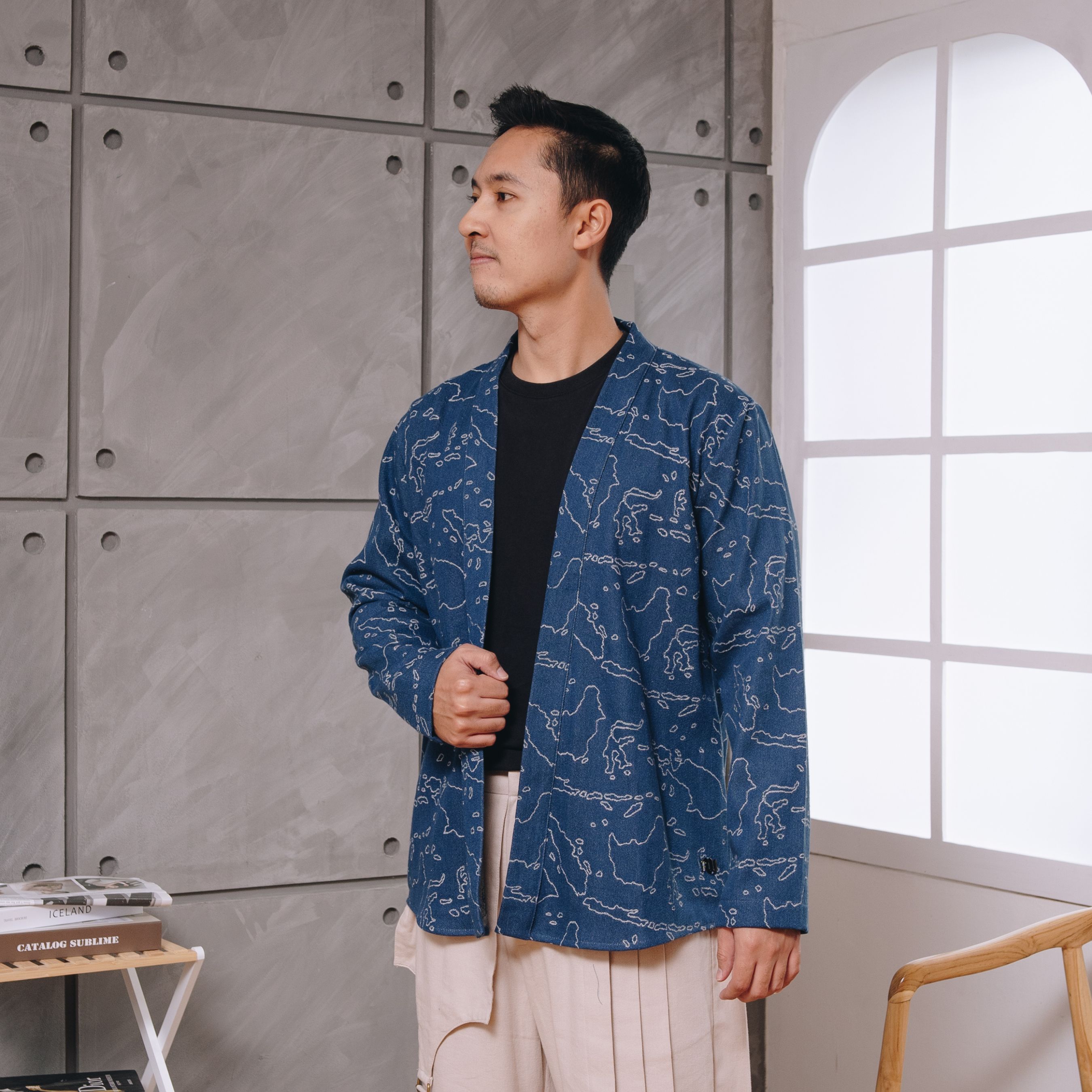 NEU MEN  Outer Pria Nusantara Outer Jeans Outer Pria Navy Denim