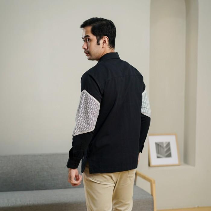 NEU MEN Kemeja Pria Baskara Shirt Long Kemeja Pria Lengan Panjang Bahan Linen batik