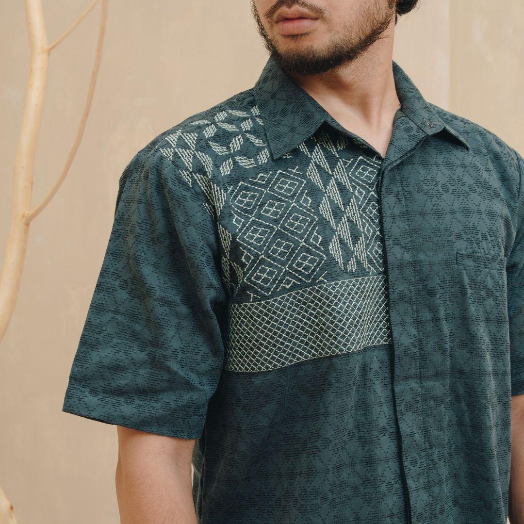 NEU MEN Kemeja Pria Kala Shirt Emerald Kemeja Pria Bahan Katun Dolby