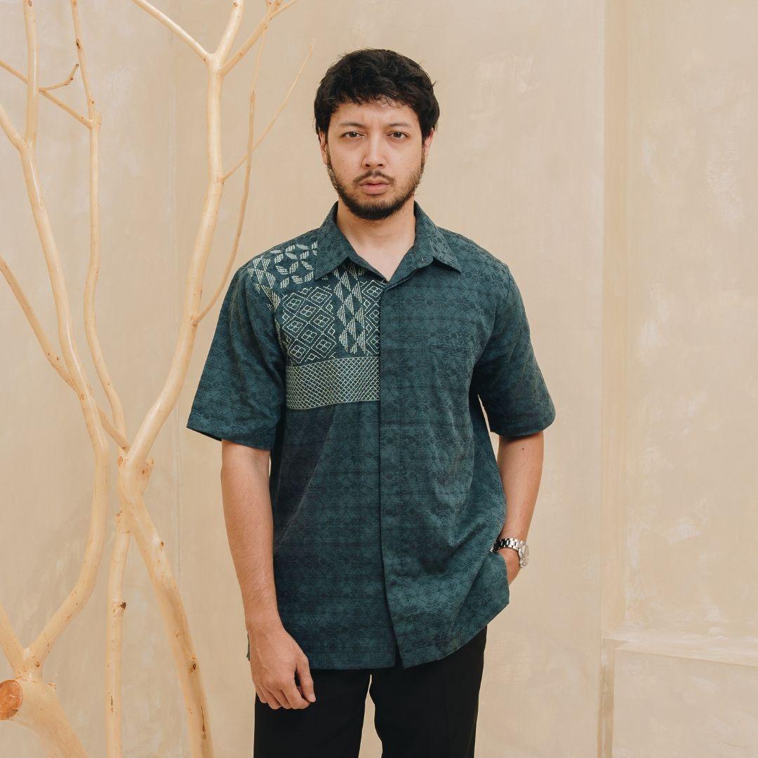 NEU MEN Kemeja Pria Kala Shirt Emerald Kemeja Pria Bahan Katun Dolby