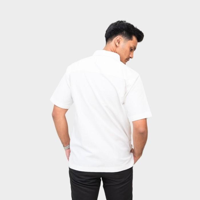 NEUMEN | Kuadra Shirt | Kemeja Pria premium Putih Navy