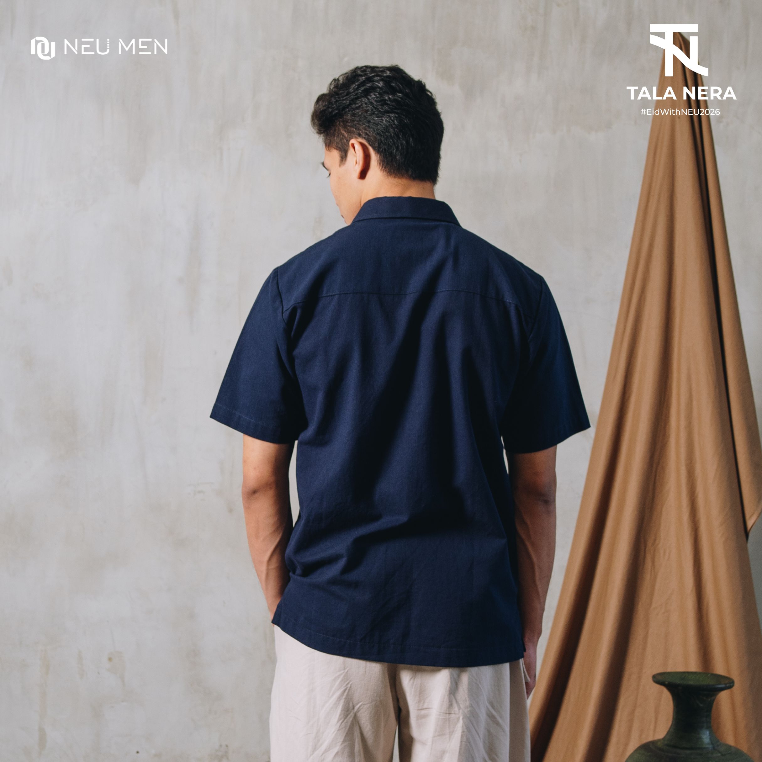 NEU MEN Kemeja Pria Mandala Shirt Navy Bahan Cotton premium