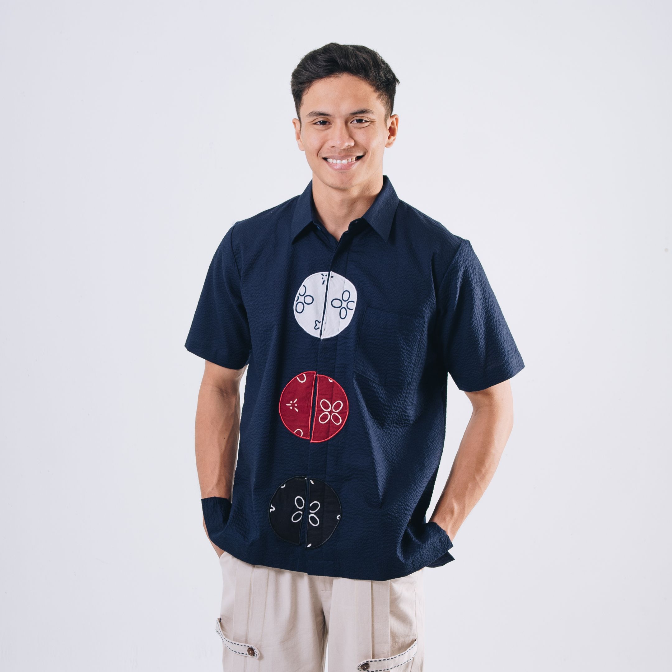 NEU MEN Lunaris Shirt Pria Bahan Cotton Bubble