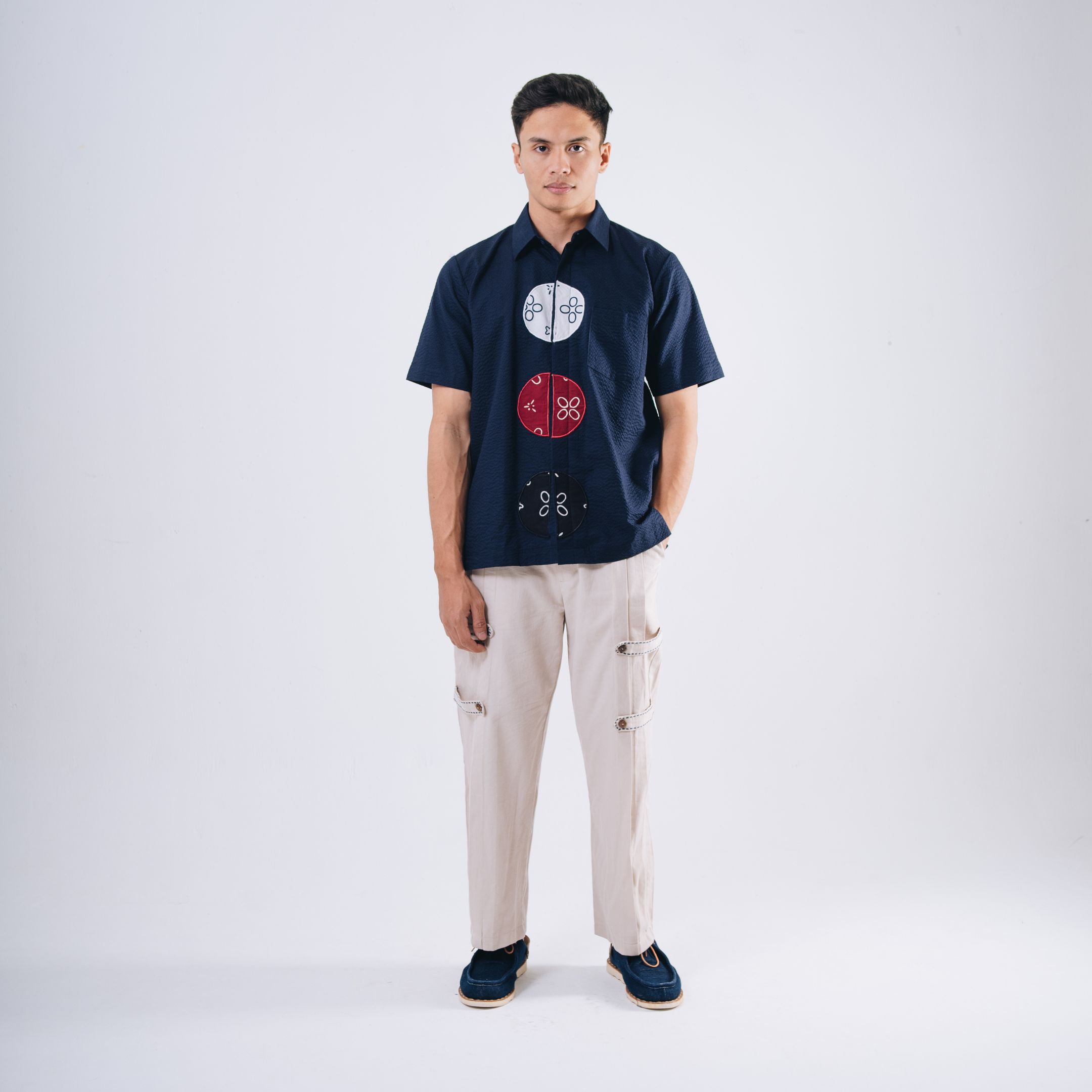 NEU MEN Lunaris Shirt Pria Bahan Cotton Bubble
