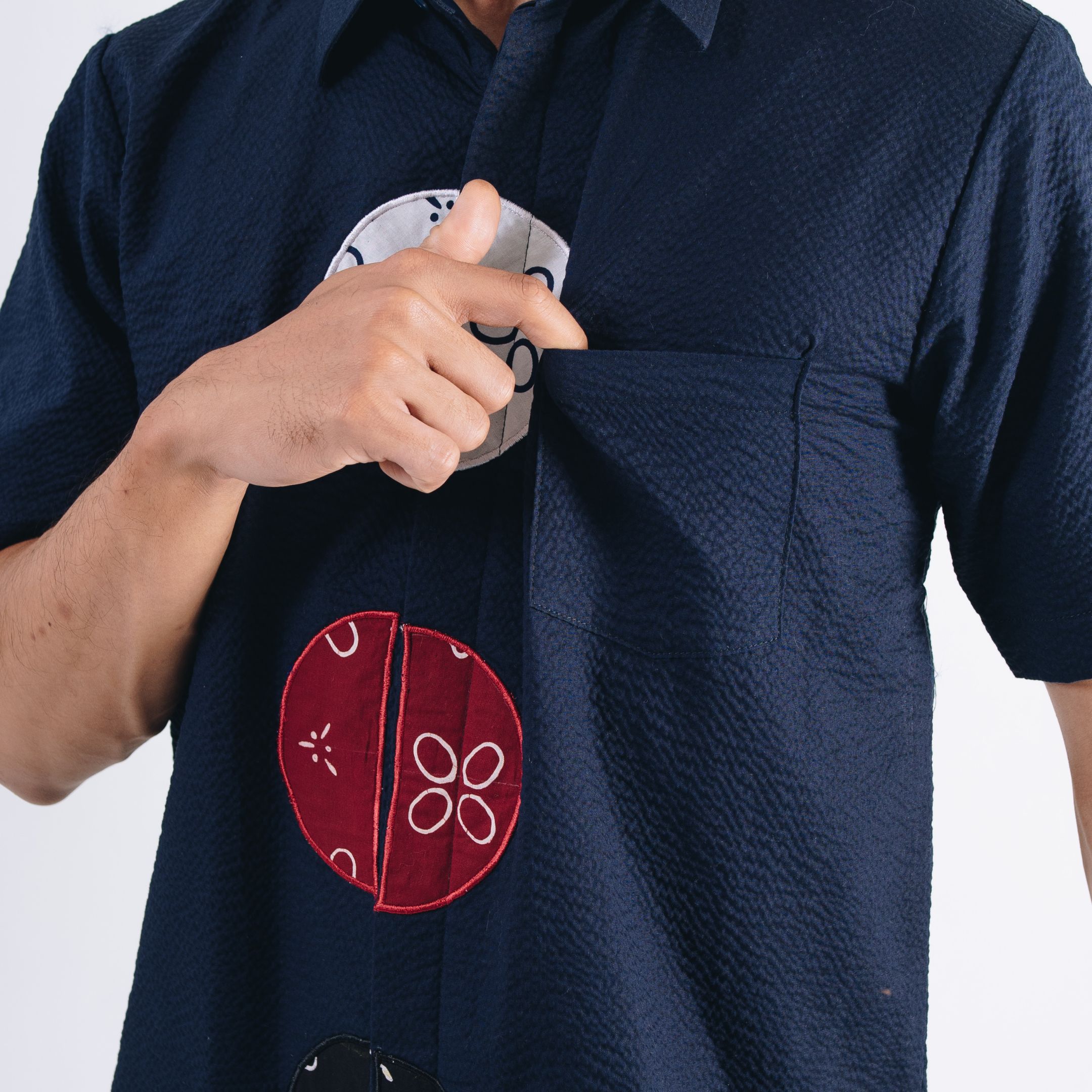 NEU MEN Lunaris Shirt Pria Bahan Cotton Bubble