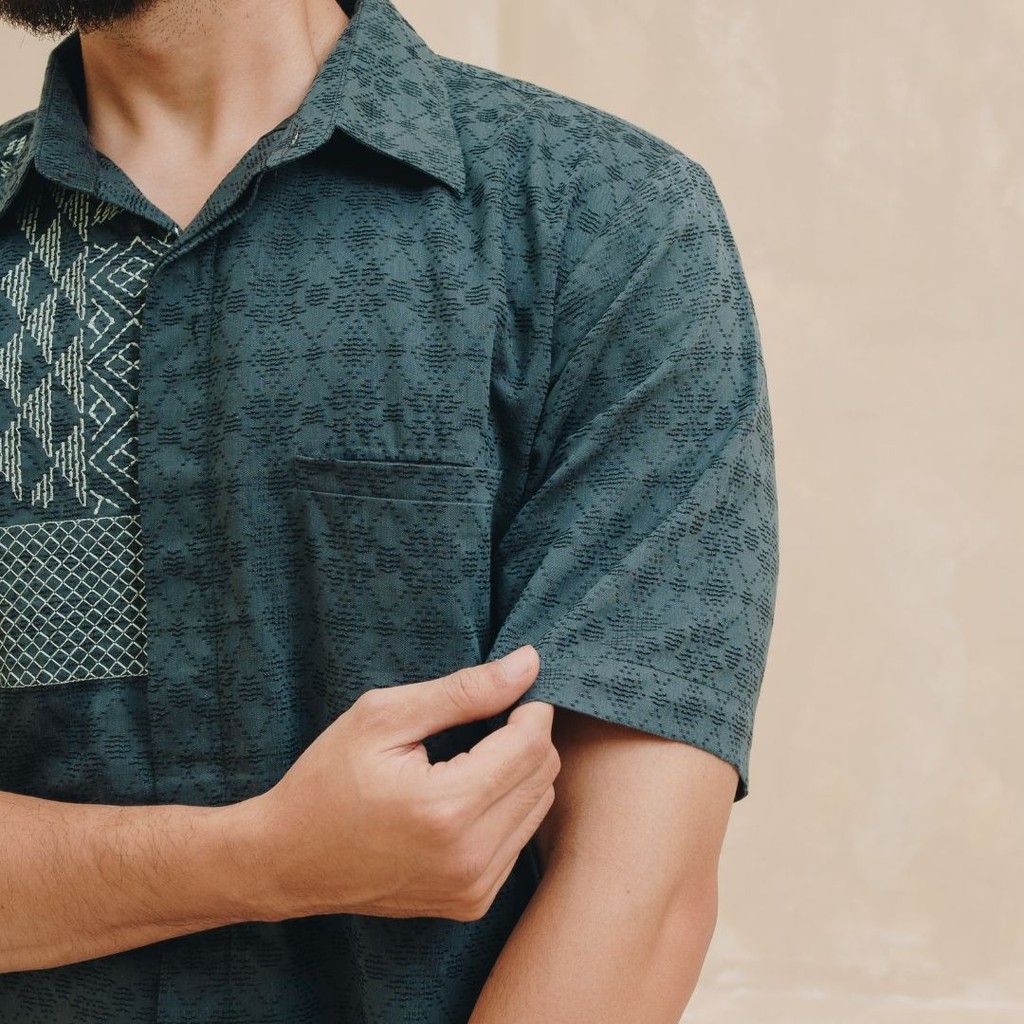 NEU MEN Kemeja Pria Kala Shirt Emerald Kemeja Pria Bahan Katun Dolby