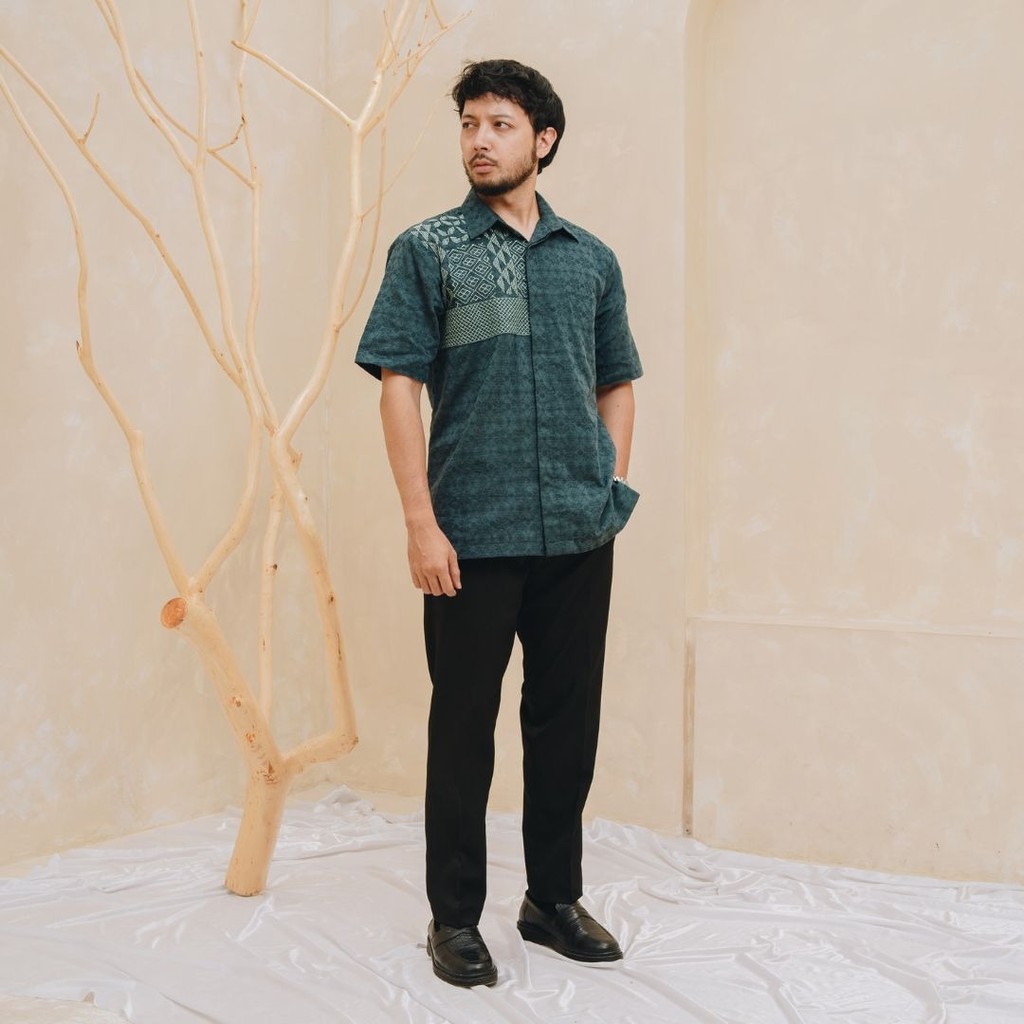 NEU MEN Kemeja Pria Kala Shirt Emerald Kemeja Pria Bahan Katun Dolby