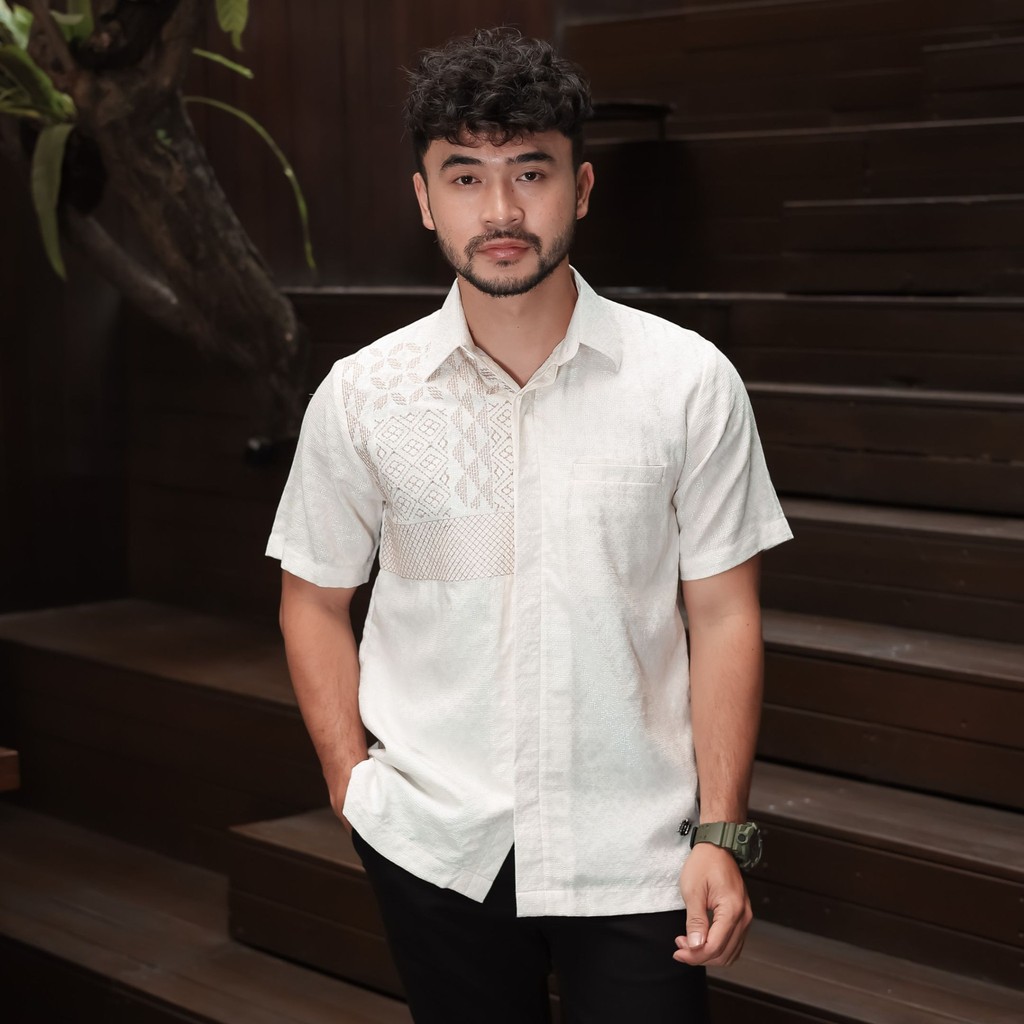 NEU MEN  Kemeja Pria Kala BW Shirt  Kemeja Pria Katun Dolby Bordir