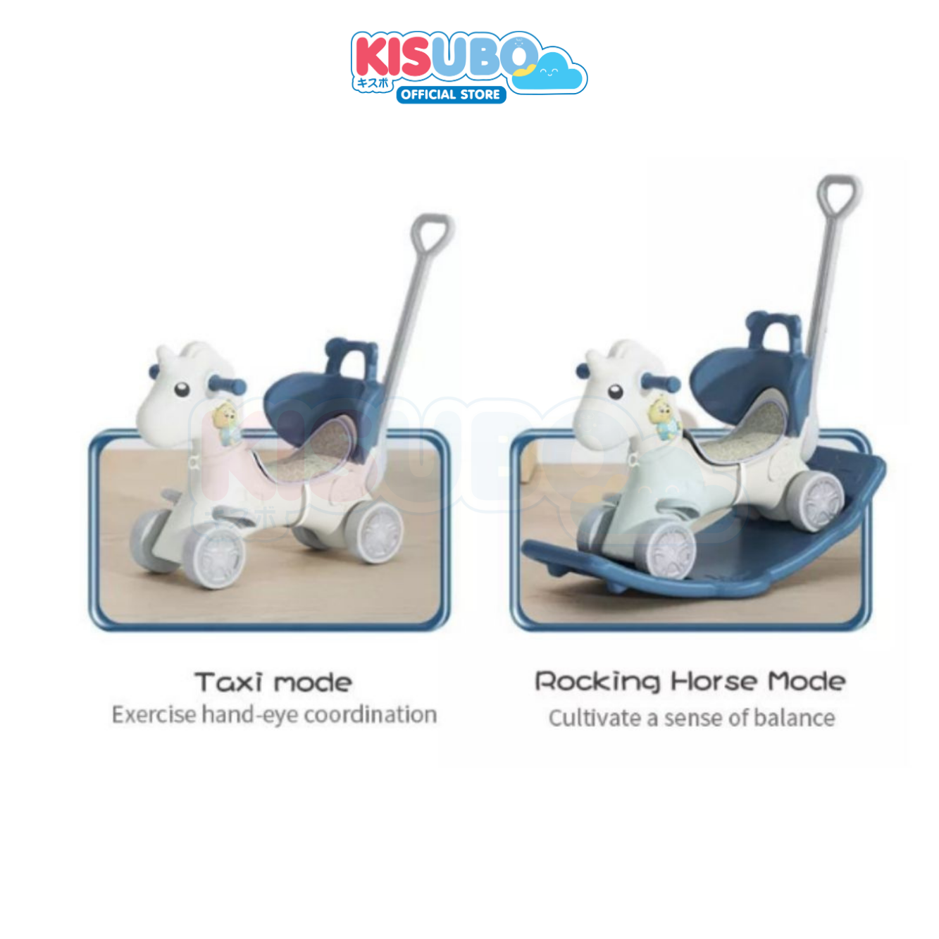 KISUBO Rocking Horse With Backrest Mainan Kuda Kudaan