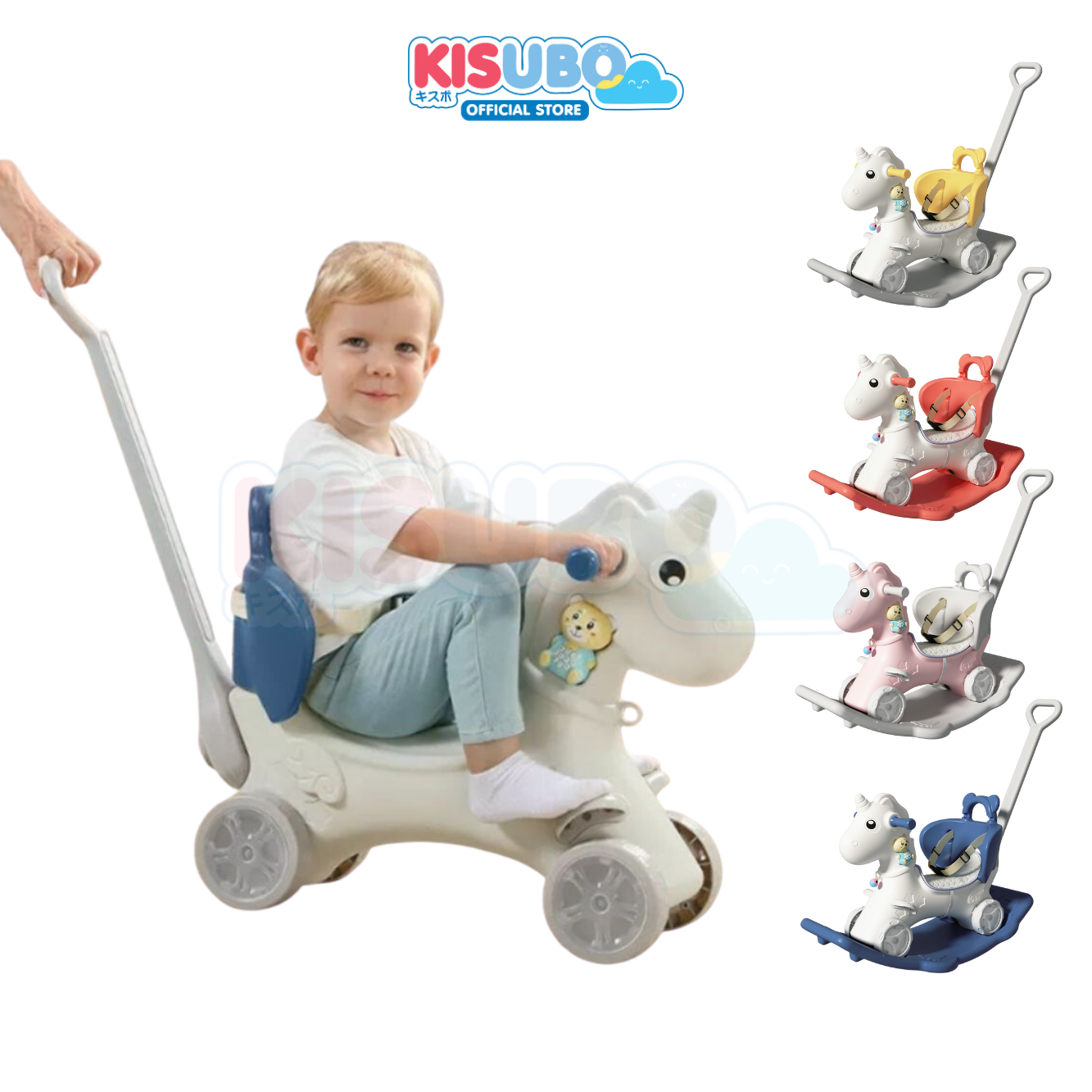 KISUBO Rocking Horse With Backrest Mainan Kuda Kudaan