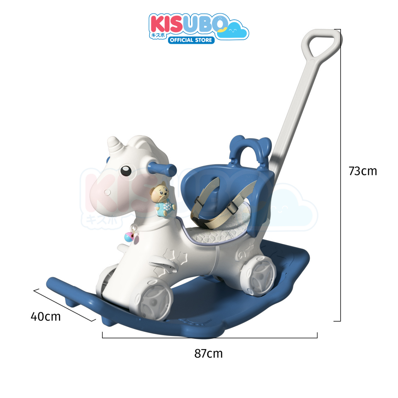 KISUBO Rocking Horse With Backrest Mainan Kuda Kudaan