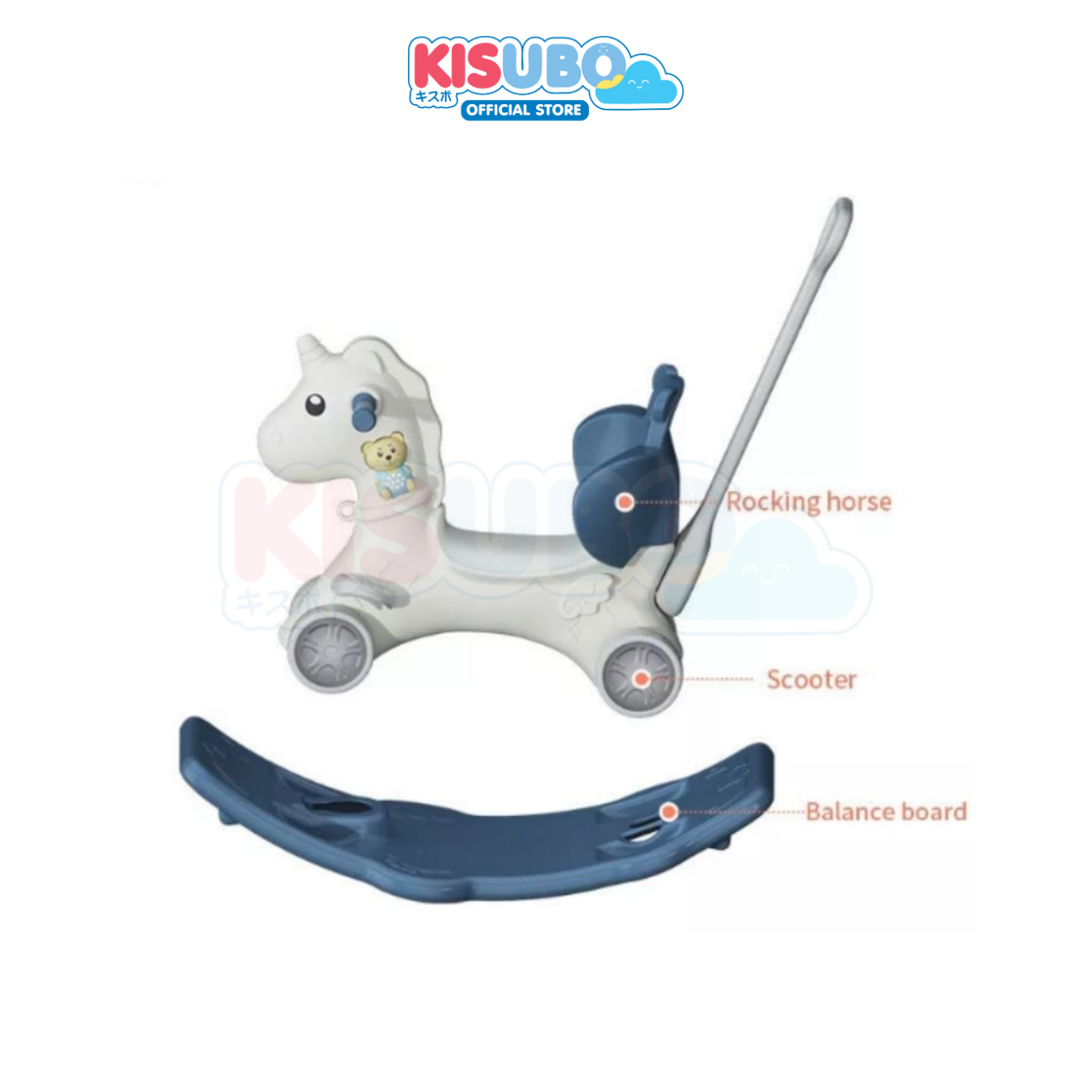 KISUBO Rocking Horse With Backrest Mainan Kuda Kudaan