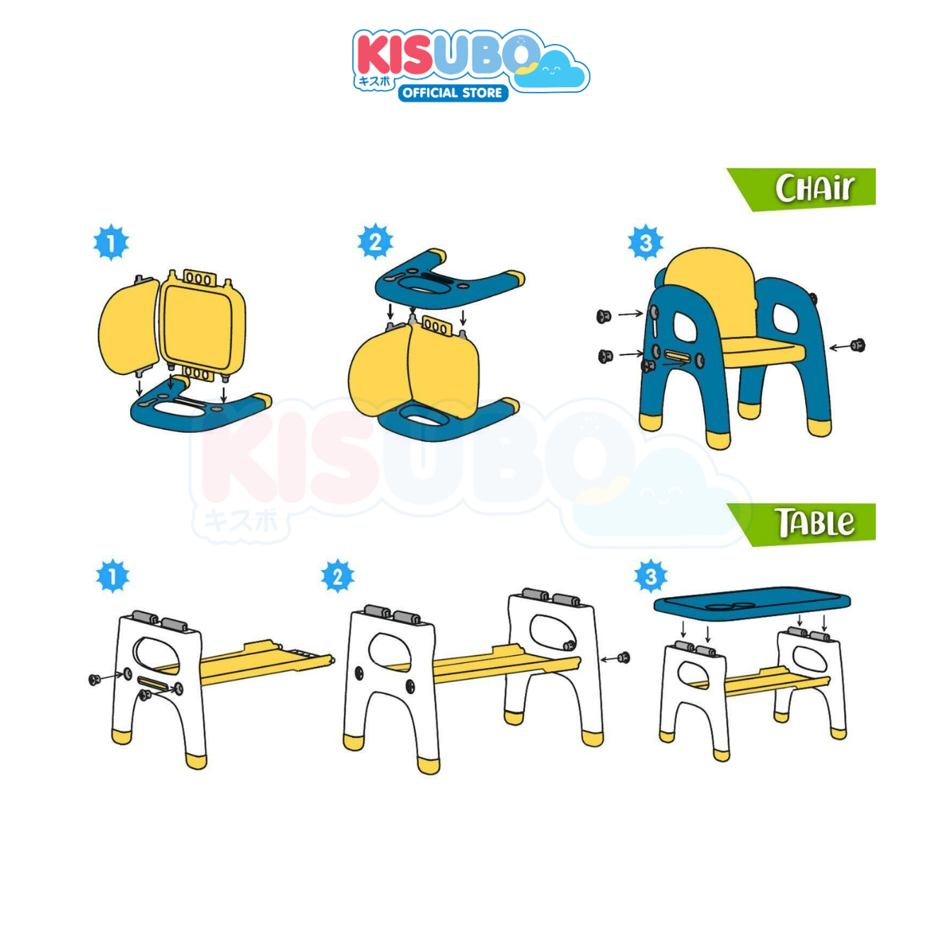 KISUBO Meja Kursi Anak Set Table Chair Set for Kids