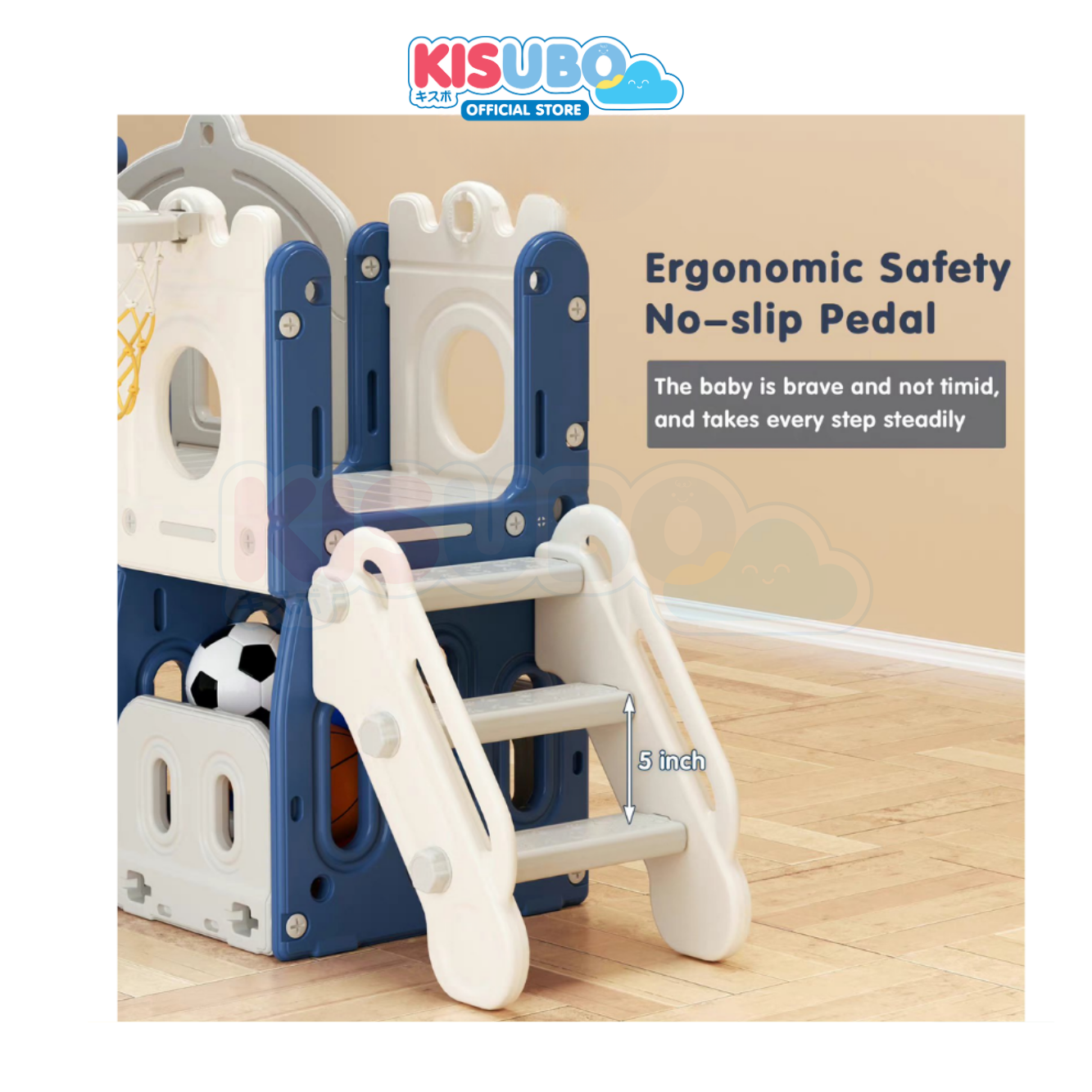 KISUBO 7 in 1 Toddler Castle with Climber and Slide Multi-Function Kids Large Playground Playhouse Activity Pla