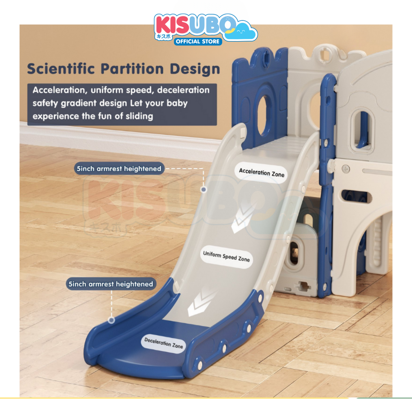 KISUBO 7 in 1 Toddler Castle with Climber and Slide Multi-Function Kids Large Playground Playhouse Activity Pla