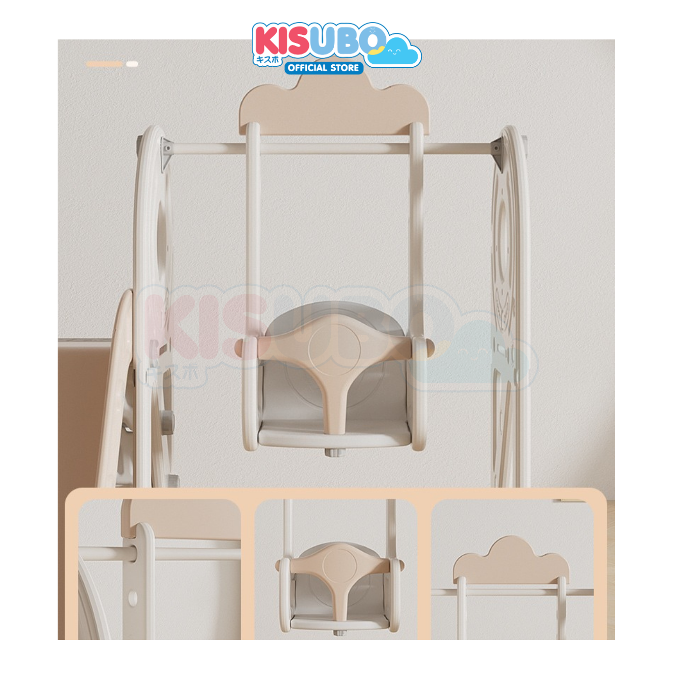KISUBO Kids Playground 4in1 Swing Slide Basket Ring Bus Ride