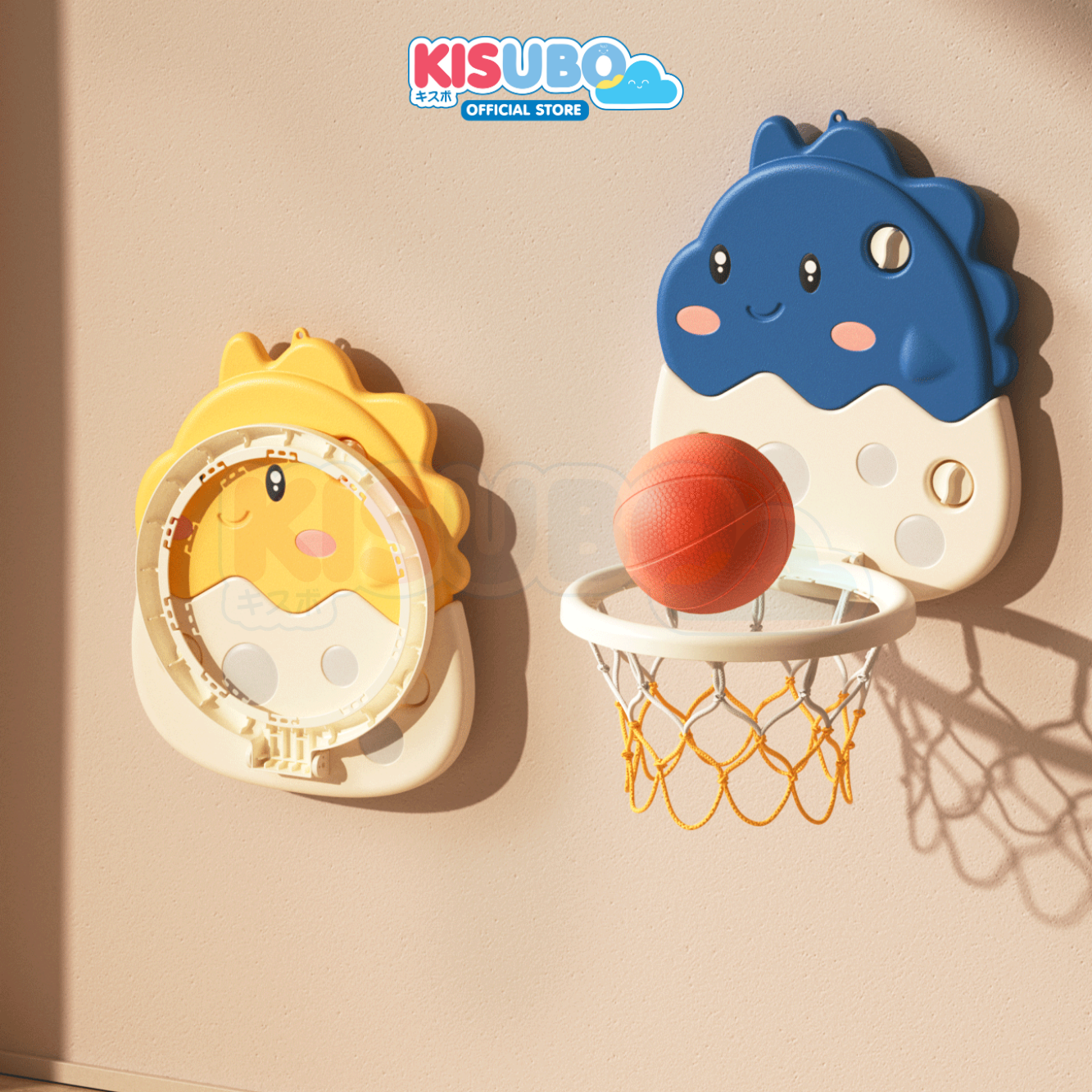 KISUBO Dinosaur Wall Hanging Basketball Board Foldable Suction Cup