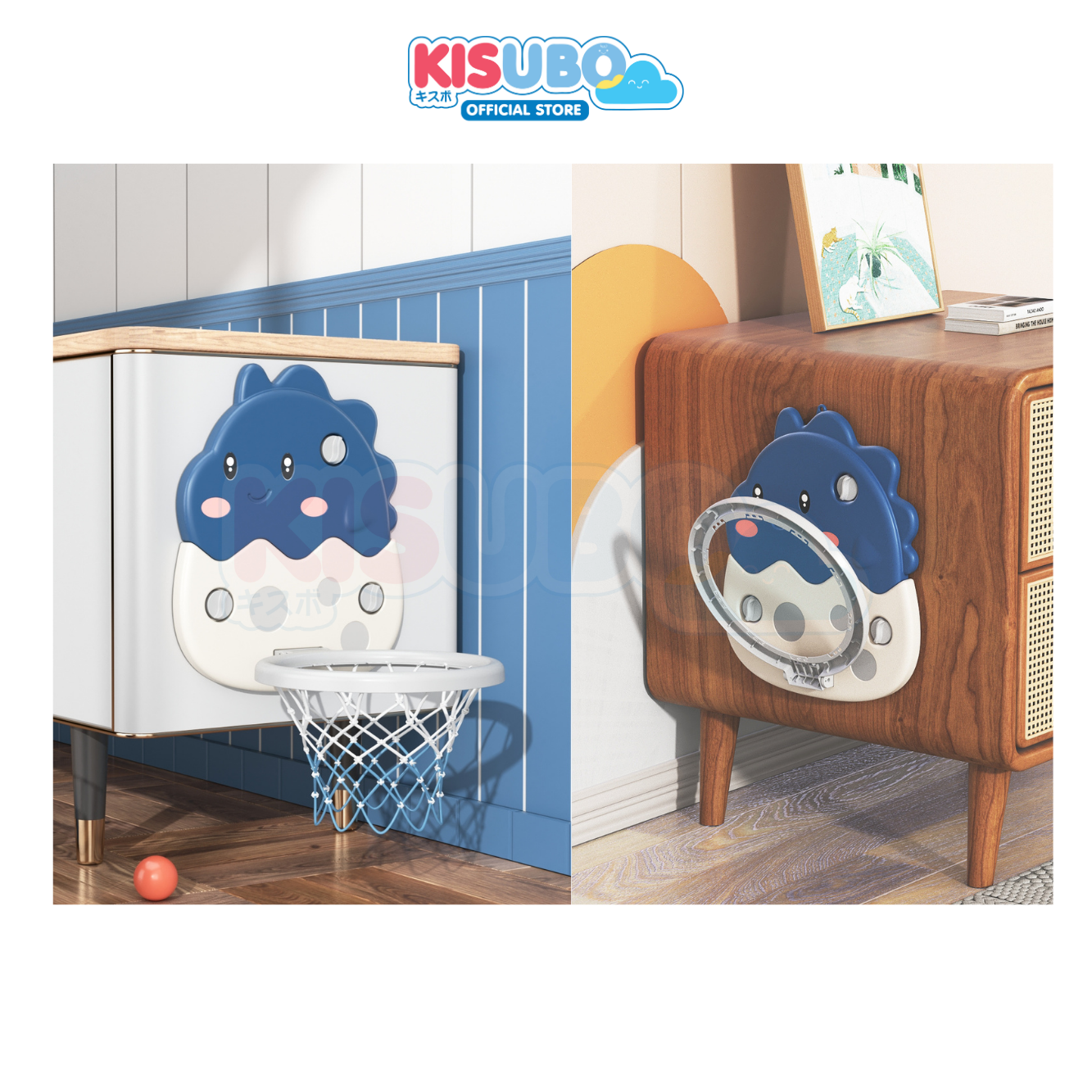 KISUBO Dinosaur Wall Hanging Basketball Board Foldable Suction Cup