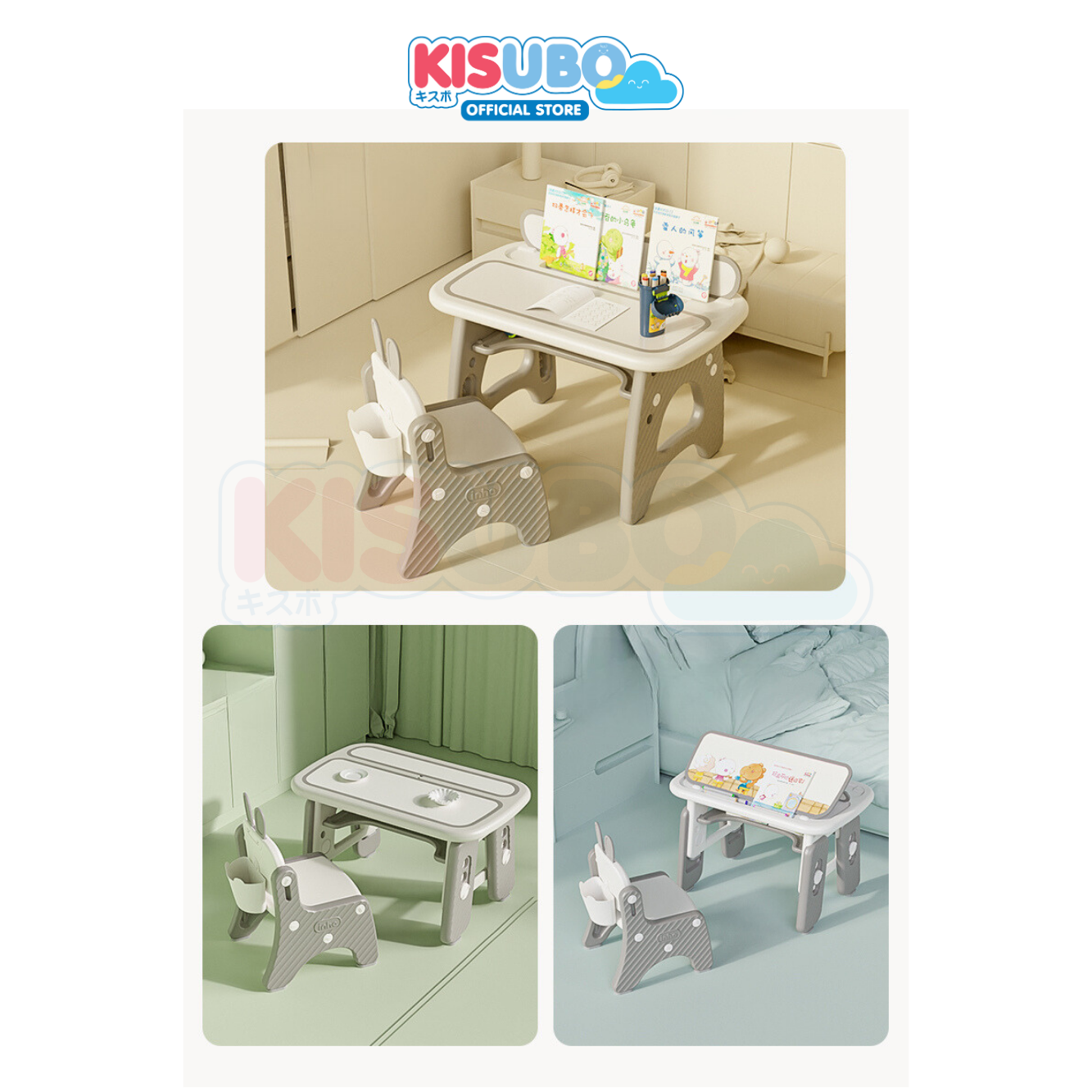 KISUBO Rabbit Table Chair Set Meja Belajar Anak