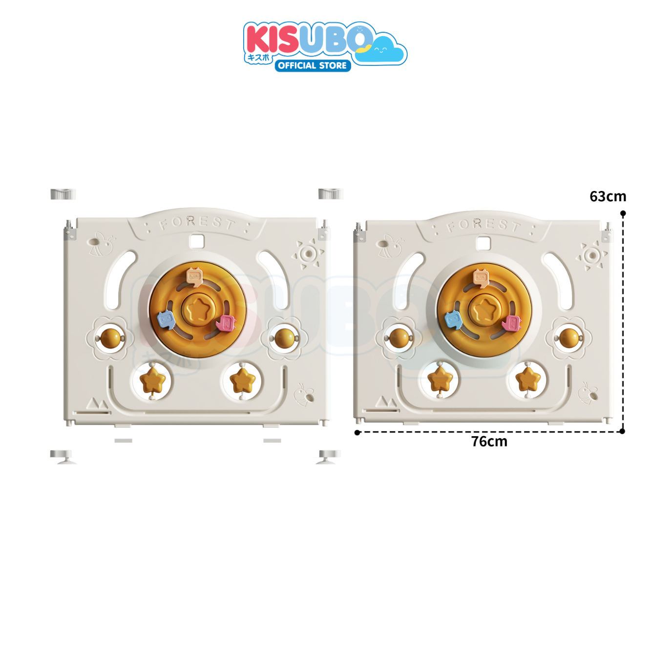 KISUBO Dino Additional Playpen Fence Panel with Connector Set