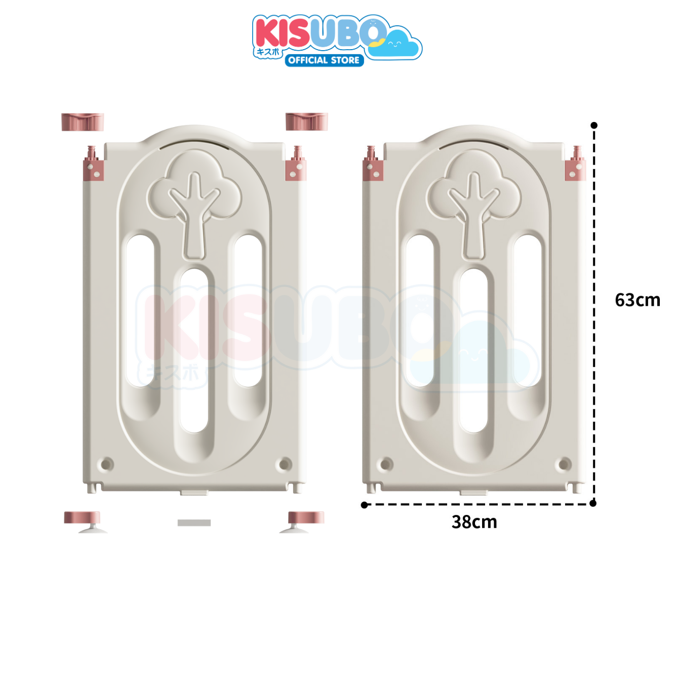 KISUBO Dino Additional Playpen Fence Panel with Connector Set