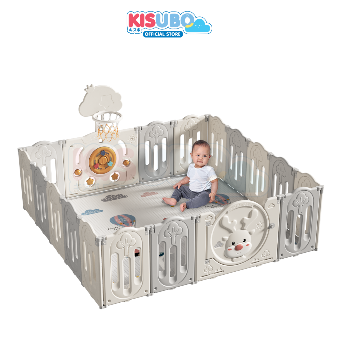 KISUBO Baby Play Fence Pagar Bayi Anak Rusa Deer Baby Fence