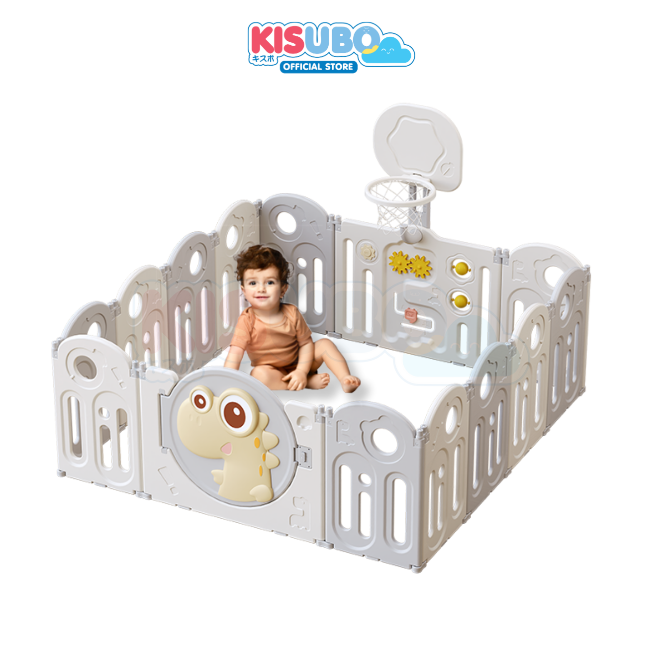 KISUBO Pagar Bayi Dino Croco Grey Mainan Anak Dinosaurus