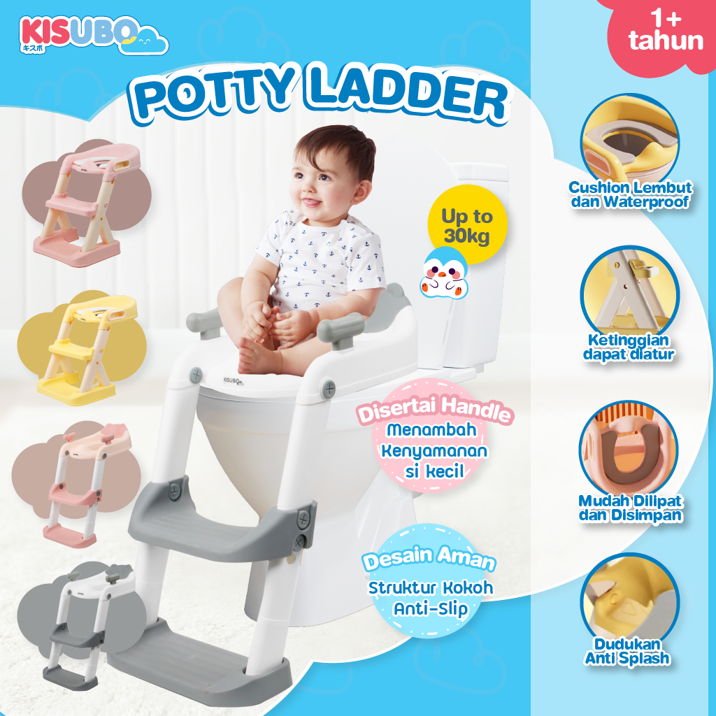 KISUBO Baby Potty Ladder Chair Seat Toilet Training Pispot Anak Bayi Ladder Baby Safe