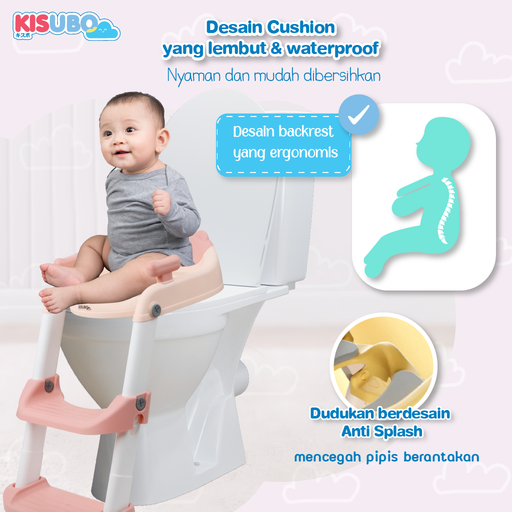 KISUBO Baby Potty Ladder Chair Seat Toilet Training Pispot Anak Bayi Ladder Baby Safe