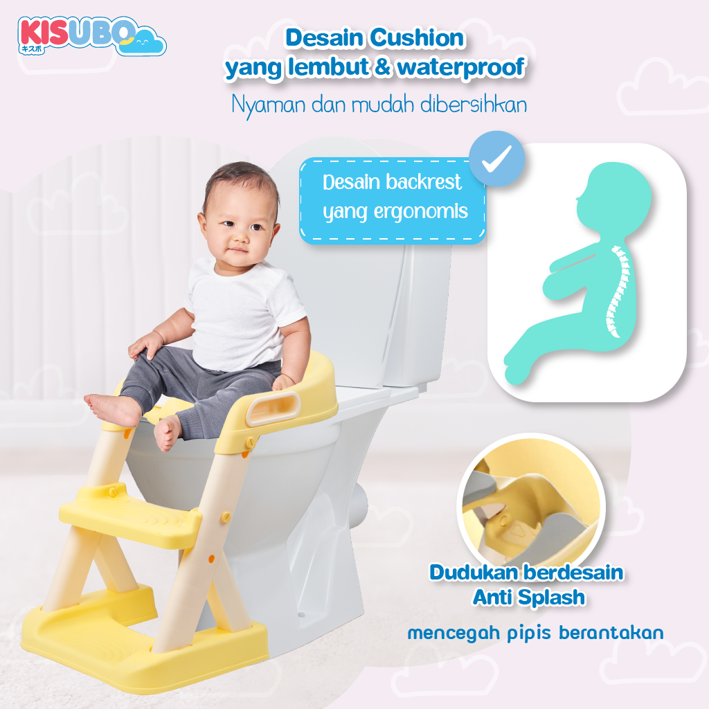 KISUBO Baby Potty Ladder Chair Seat Toilet Training Pispot Anak Bayi Ladder Baby Safe