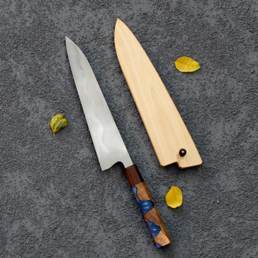 Image of Keskin Gyuto 240mm, Teakwood Resin Handle