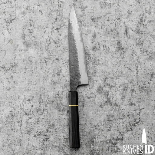 Image of SanMai Gyuto 200mm Kurouchi, Rosewood with Brass Spacer #4