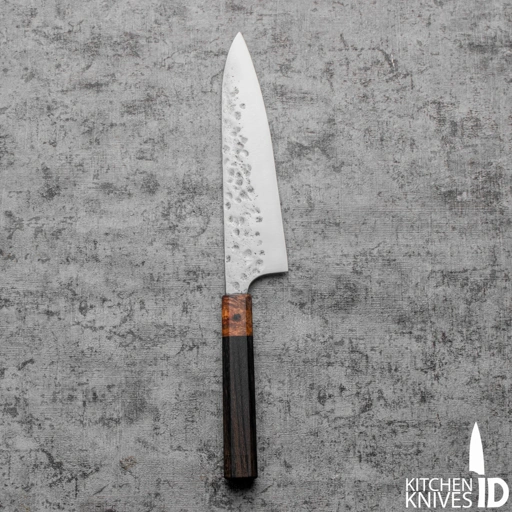 Image of Gyuto 180mm Nashiji Tsuchime, Rosewood & Amboyna burl  #7