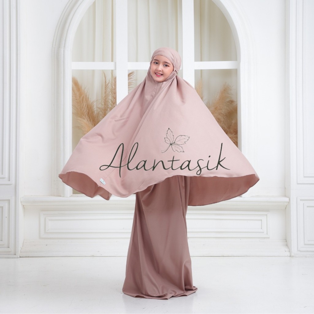 Alantasik Mukena anak Polos LOLY remaja tanggung  polos 2in1travel kisaran 6 7 8 9 10 12 13 tahun