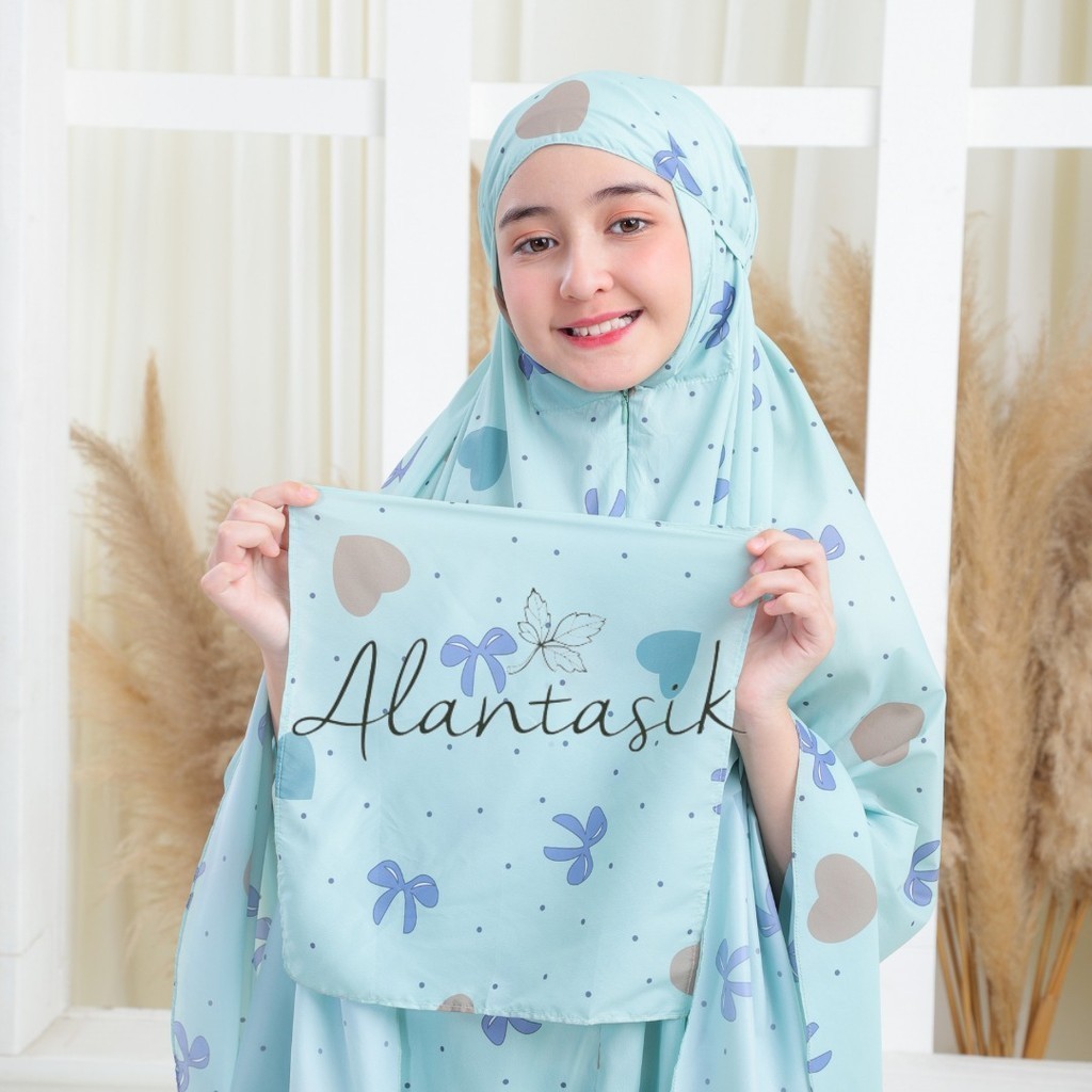 MUKENA Anak Parasut Tanggung travel motif bunga PR Mukena Travel Mini Anak 2in1 Parasut Korea ziper