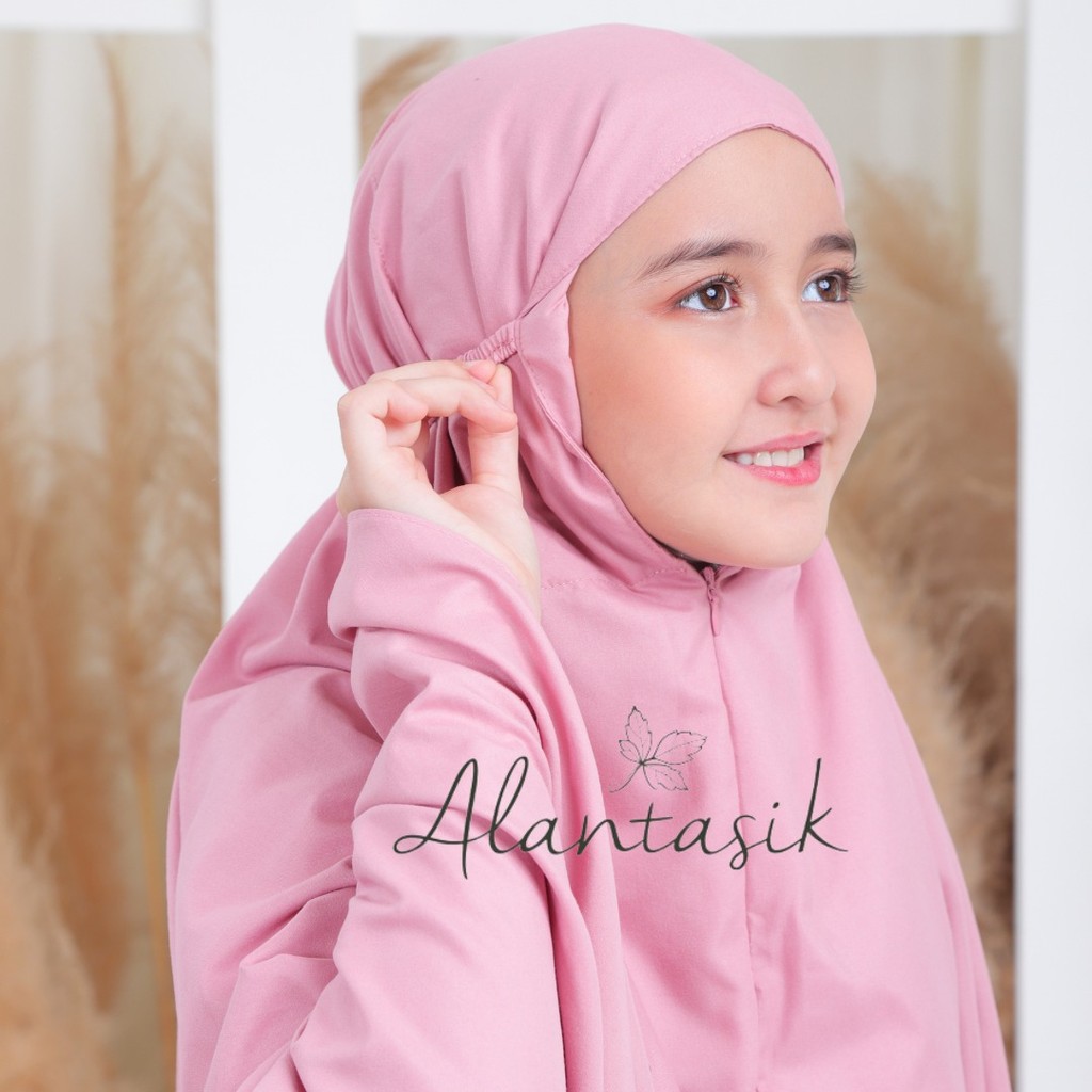 Alantasik Mukena anak Polos LOLY remaja tanggung  polos 2in1travel kisaran 6 7 8 9 10 12 13 tahun