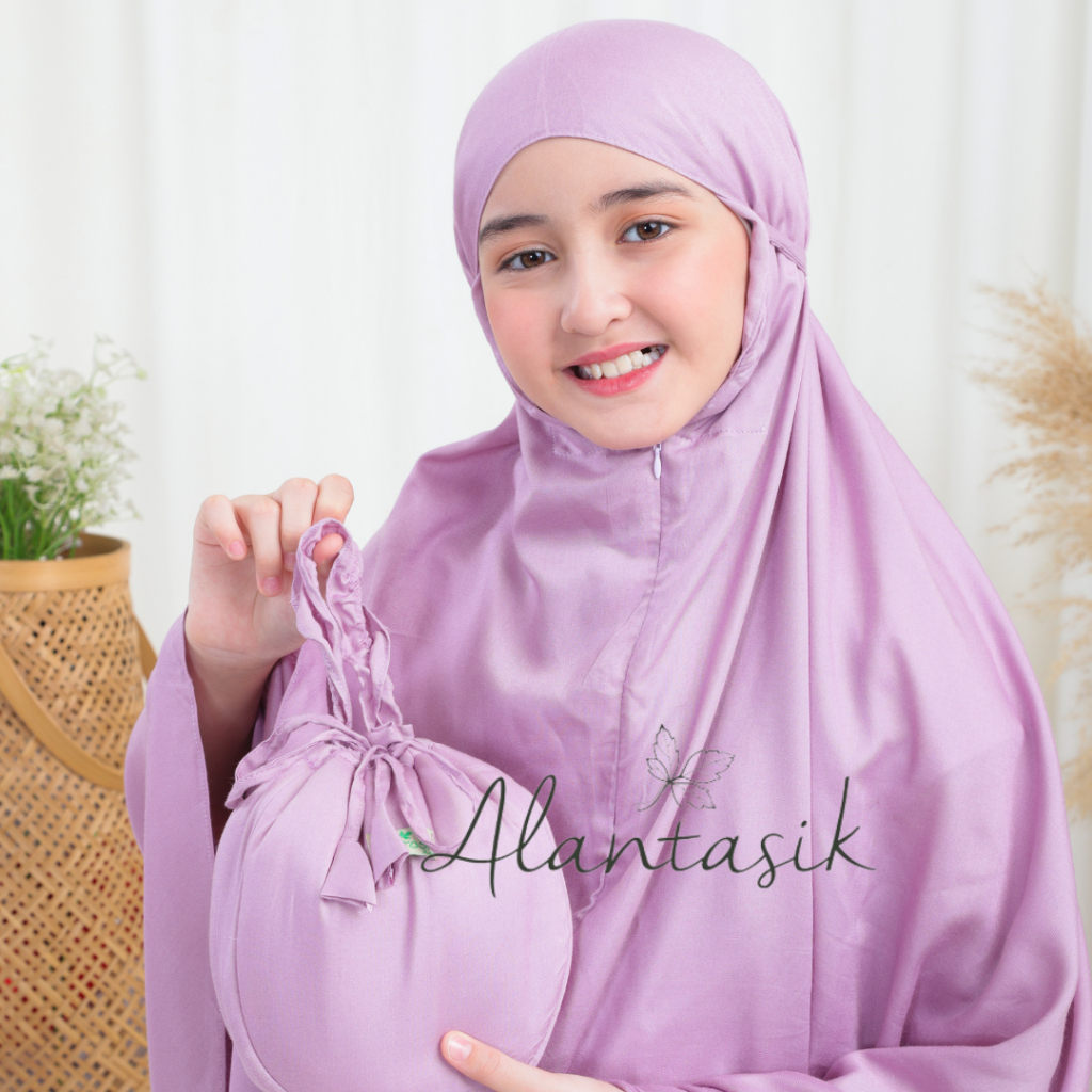 MUKENA anak rayon polos SD Tanggung khasana series 8-14 tahun 2 in 1 resleting