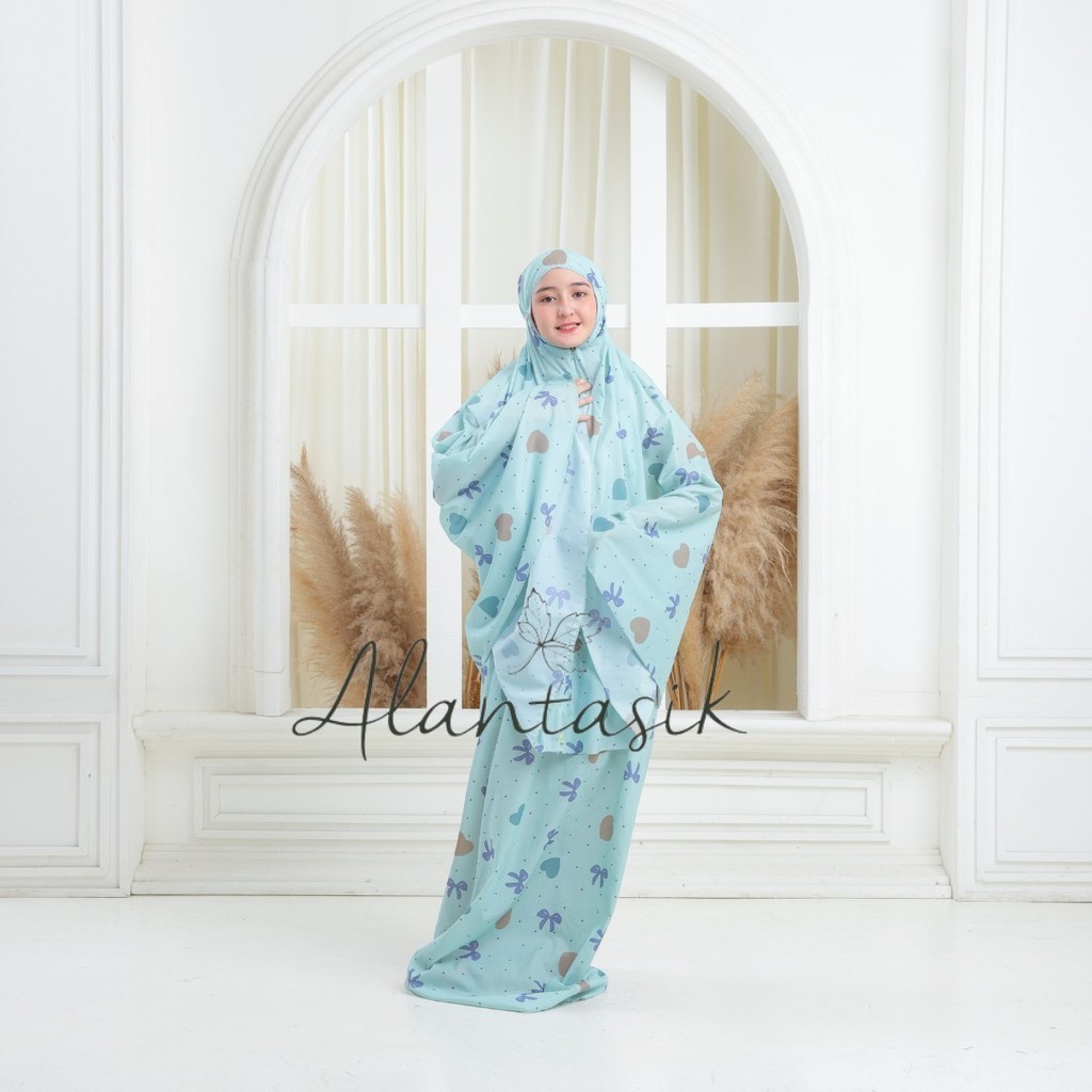 MUKENA Anak Parasut Tanggung travel motif bunga PR Mukena Travel Mini Anak 2in1 Parasut Korea ziper