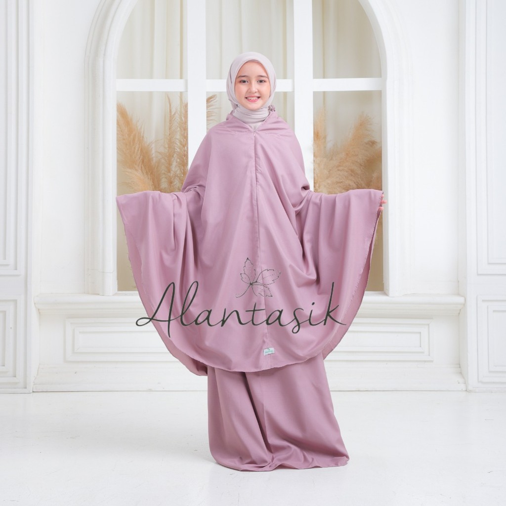 Alantasik Mukena anak Polos LOLY remaja tanggung  polos 2in1travel kisaran 6 7 8 9 10 12 13 tahun