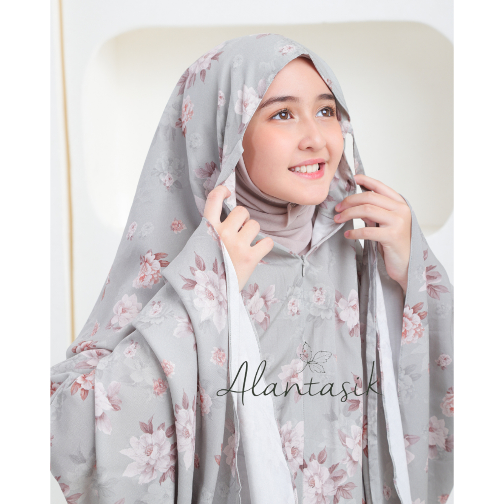 MUKENA anak rayon viscose SD Tanggung Halwa series 8-14 tahun 2 in 1 resleting